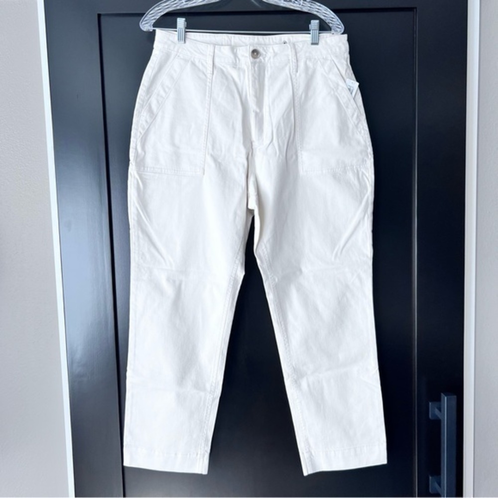 NWT Old Navy Sky high straight cream carpenter style pants size 10